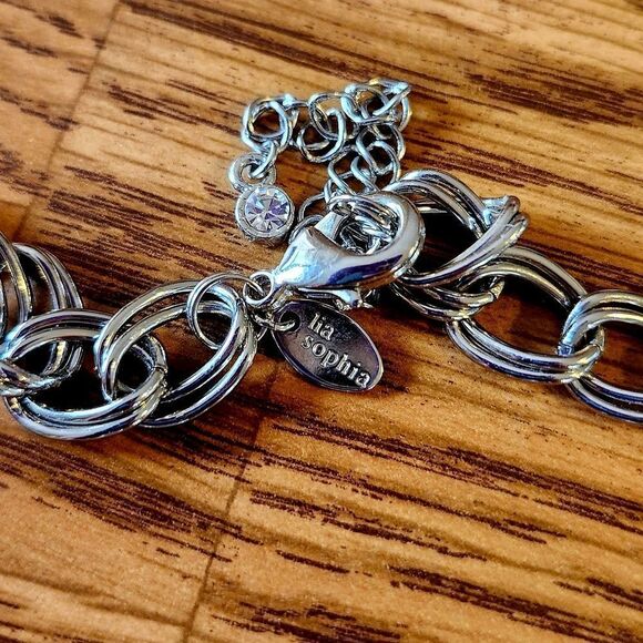 LIA SOPHIA "Keku" Black Faceted Pyramid Statement Necklace WEDDING READY - Picture 6 of 12